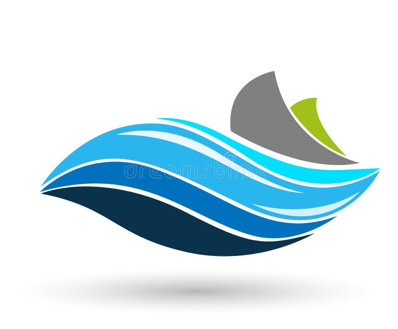 Meereswelle Globus Wasserwelle Menschen Schiff Boot Segelwelle Globus Illustrationen Symbol vektor abbildung