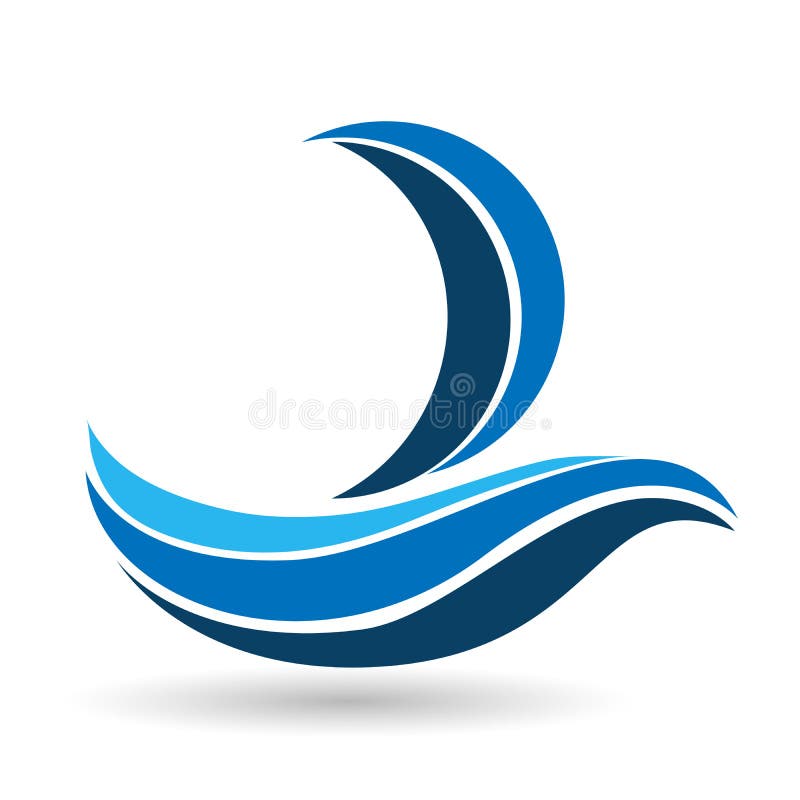 Meereswellen Globus Wasserwelle Schiff Boot Segelwelle Globus Illustrationen Symbol lizenzfreie abbildung