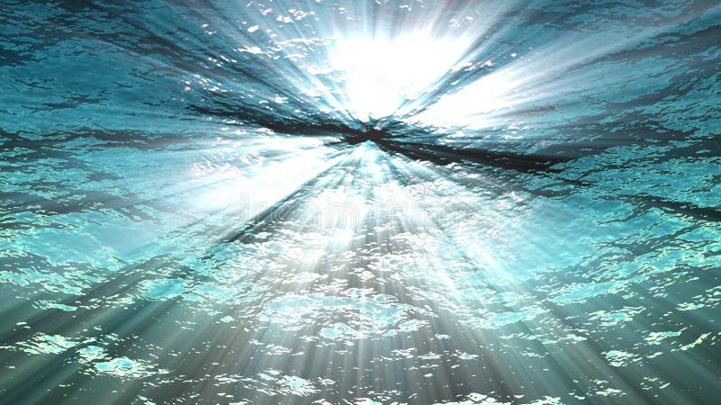 Meereswogen von den Unterwasserschleifungshellen Strahlen animation hoher Qualität, die durch glänzen Großer populärer Marinehint