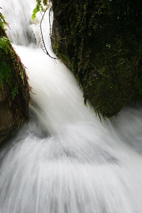 Long exposure of rushing water through a narrow gorge. Long exposure of rushing water through a narrow gorge