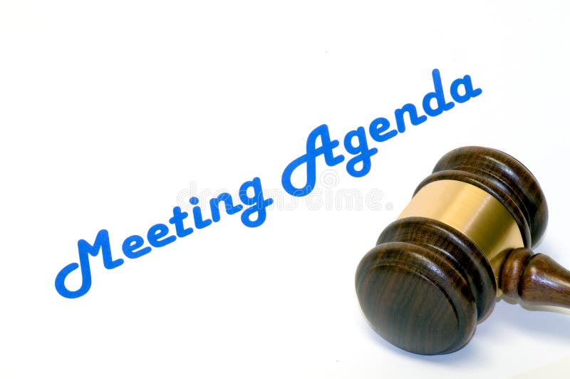 Meeting agenda and gavel