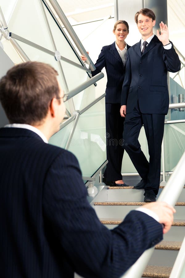 Meeting of business partners stock images