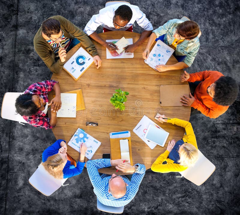 Meeting Data Analysis Communication Planning Business Concept stock images