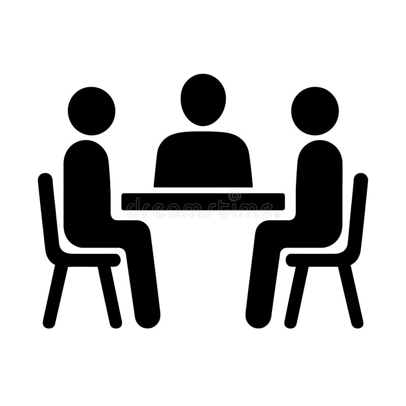 Meeting icon business conference table teamwork collaboration discussion vector illustration