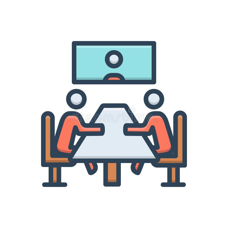 Color illustration icon for Meeting, convention and conference royalty free illustration