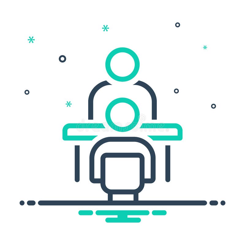 Mix icon for Meeting, interview and pedestal stock illustration