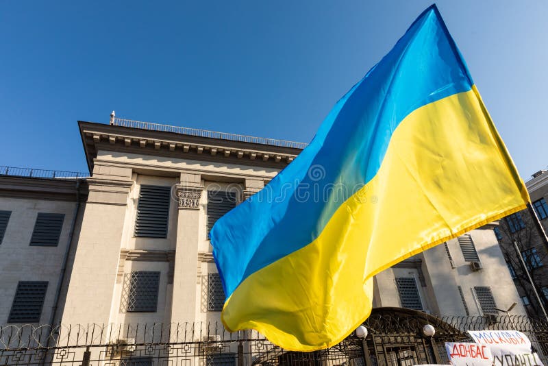 Meeting near the Russian Federation Embassy in Kyiv, Ukraine