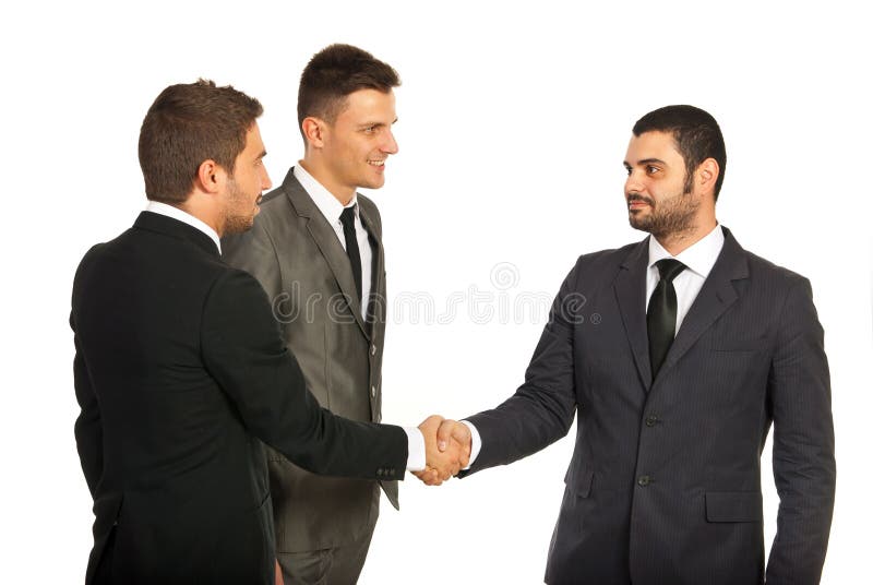 Meeting of three business men