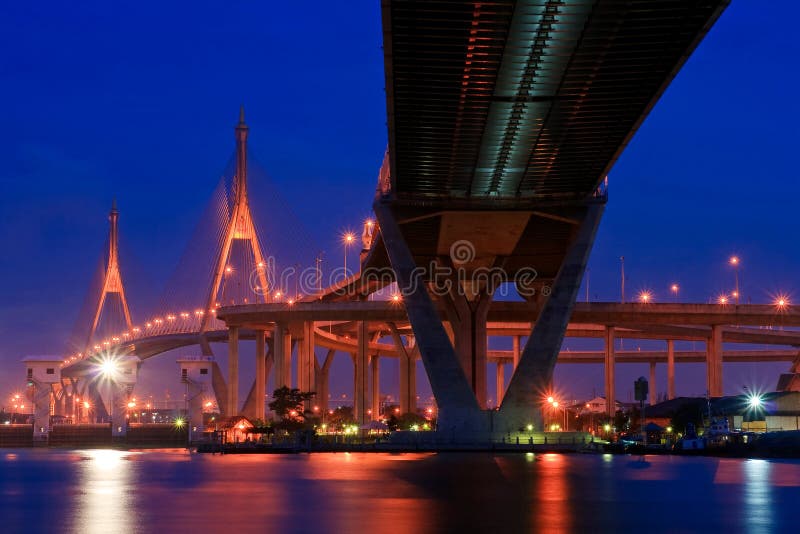 Mega Bridge at dusk in Thailand