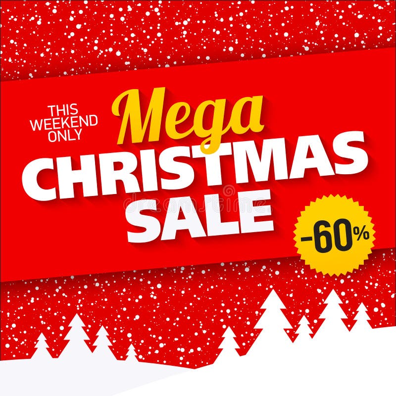 Mega Christmas sale banner stock illustration