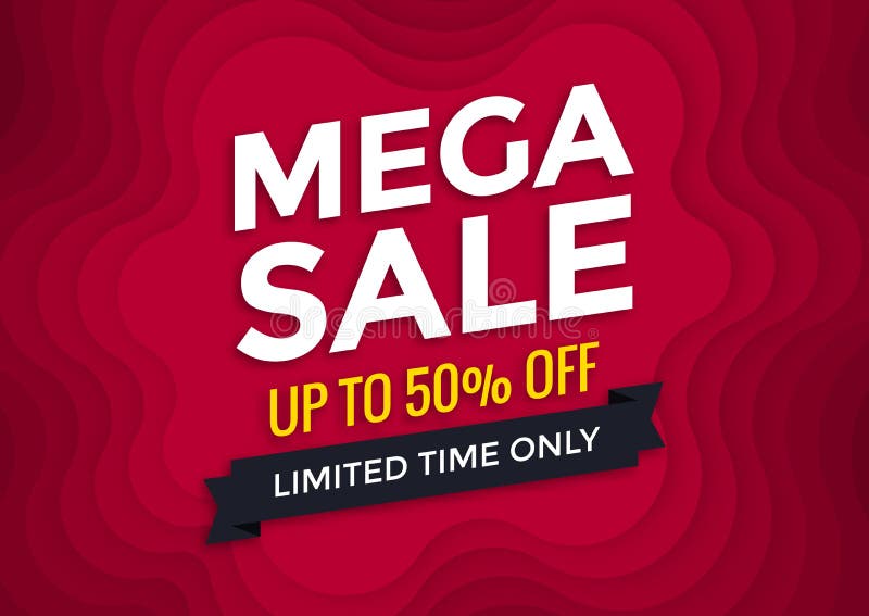 Mega sale banner design stock vector. Illustration of advertising