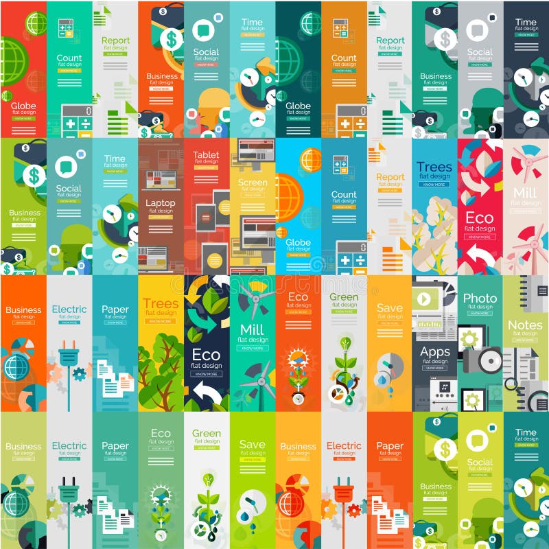 Mega- Sammlung infographic Konzepte des flachen Netzes stock abbildung Mega- Sammlung infographic Konzepte des flachen Netzes stock abbildung