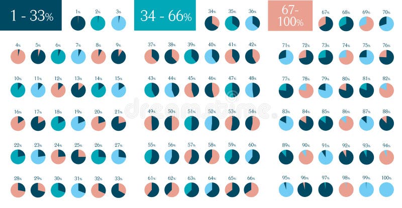 Mega- Satz infographic Prozentsatzkreiskreisdiagramme 1% bis 100% stock abbildung Mega- Satz infographic Prozentsatzkreiskreisdiagramme 1% bis 100% stock abbildung