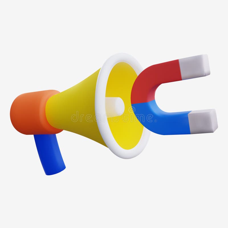 3 megafon cu design magnet stock illustration