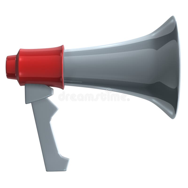 loudspeaker or megaphone horn white and red megafon is a simulated