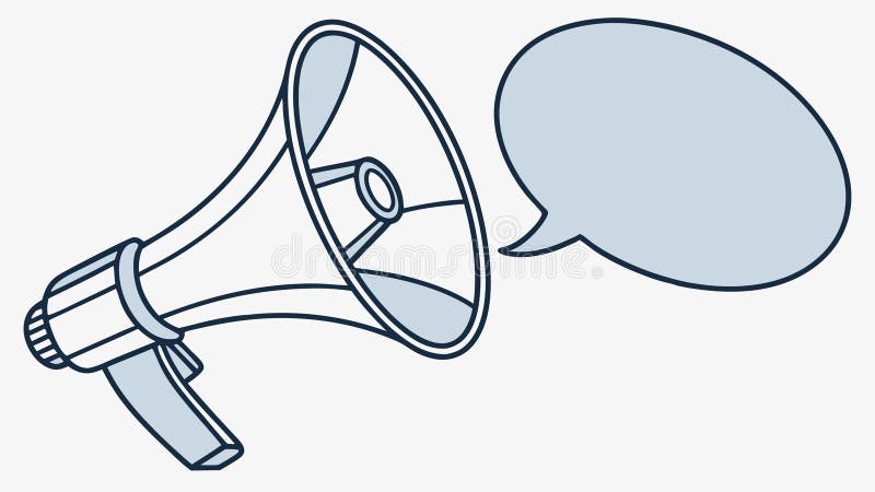 Megaphone announcing with speech bubble, clear communication. vector design Generative AI stock illustration