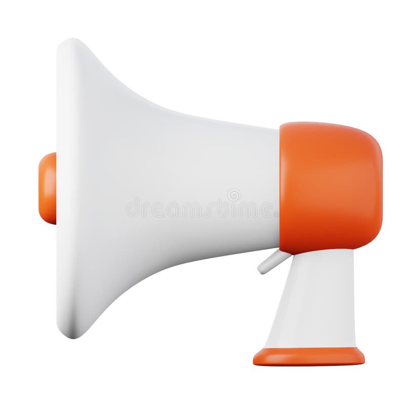 Megaphone High Quality 3D Render Illustration Icon. Stock Illustration
