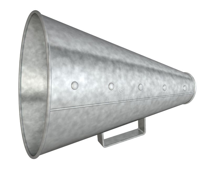 Megaphone oldfashioned stock illustration. Illustration of power