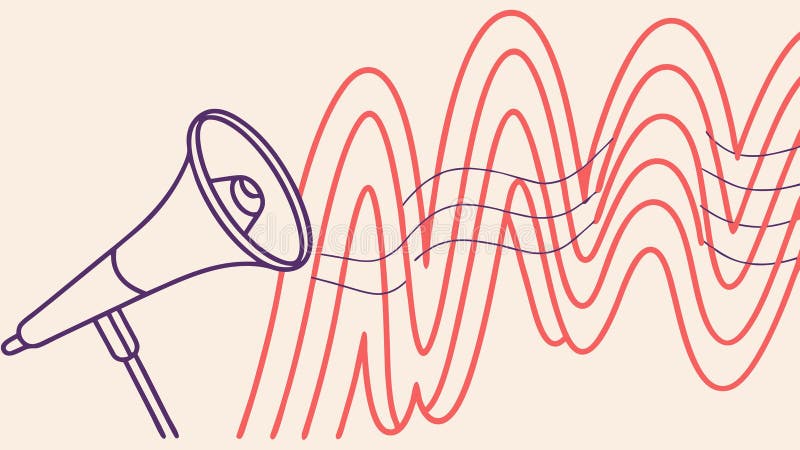 Megaphone with sound waves, symbolizing clear communication and public address, vector design Generative AI royalty free illustration
