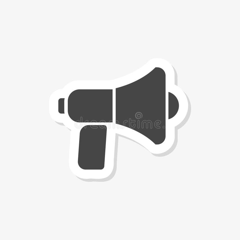 Megaphone Sticker Isolated on White Background. Megaphone Icon in