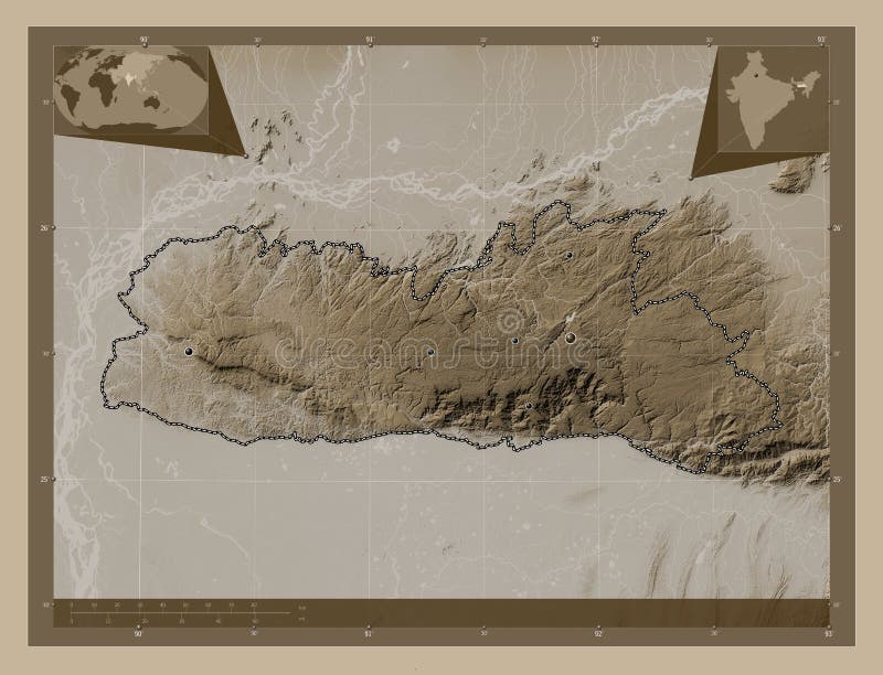 Meghalaya India Sepia Major Cities Stock Illustration Illustration meghalaya-the-abode-of-clouds-treks-and-trails-india