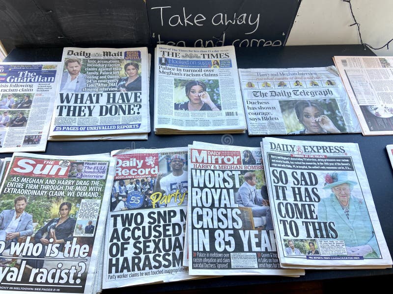 Meghan Markle, London, UK- 3.9.2021: UK tabloid press newspapers front pages after the Meghan Markle and Prince Harry Oprah interview, every Tabloid newspaper front page carrying interview revelations. Meghan Markle, London, UK- 3.9.2021: UK tabloid press newspapers front pages after the Meghan Markle and Prince Harry Oprah interview, every Tabloid newspaper front page carrying interview revelations