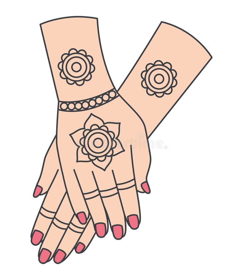 Mehndi Mandala, Vettore Di Sposa Culturale Decorato Da Mehndi Mandala illustrazione di stock