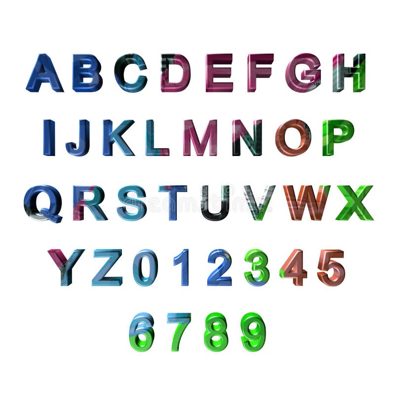 Graue 3D Buchstaben/Alphabet/Zahlen Stock Abbildung - Illustration