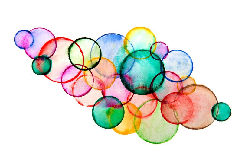 Abstract watercolor background - multicolored circles isolated on white. Abstract watercolor background - multicolored circles isolated on white.