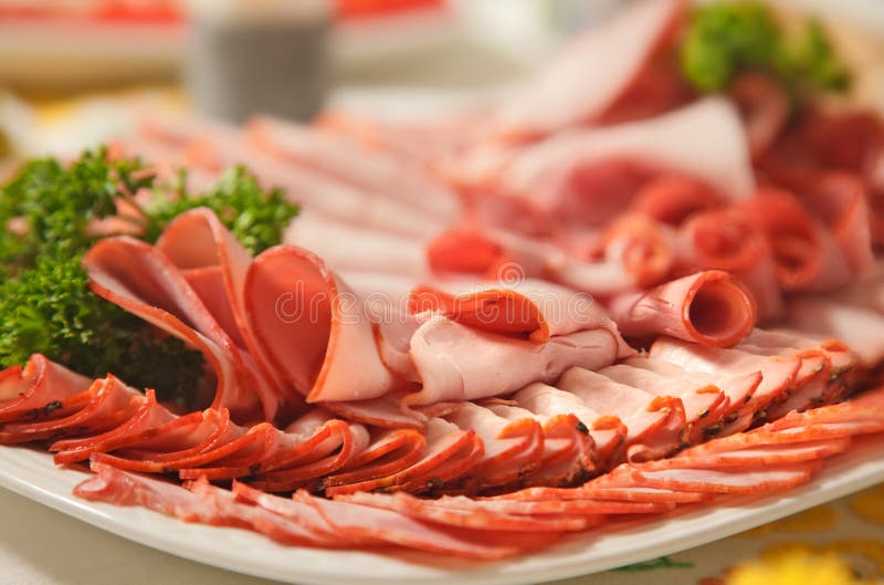 Mehrlagenplatte von frischem kalt-schnitt stockbild Mehrlagenplatte von frischem kalt-schnitt stockbild