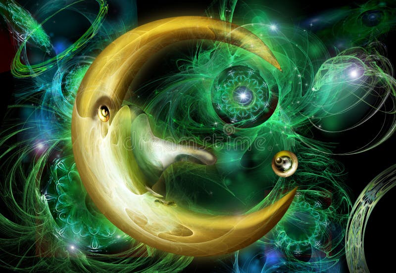 Lua crescente ilustração royalty free