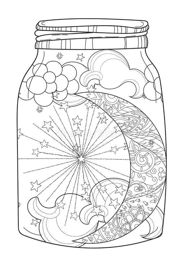 Lua crescente de Natal com estrelas ilustração royalty free