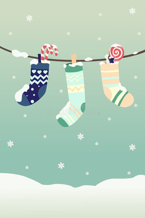 A vector illustration of winter Christmas stockings. A vector illustration of winter Christmas stockings