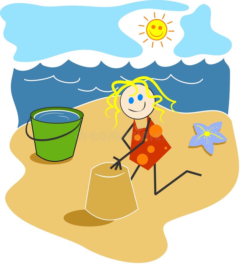 Meisje bij het Strand royalty-vrije illustratie Meisje bij het Strand royalty-vrije illustratie