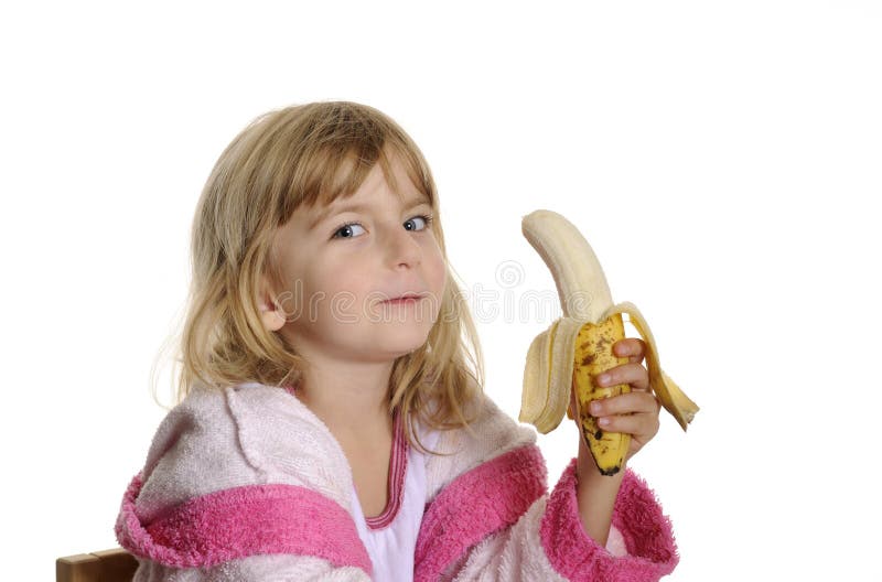 Meisje Dat Een Banaan Eet Stock Foto Image Of Klein 16374564