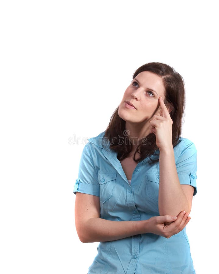 Meisje dat diep nadenkt royalty-vrije stock afbeeldingen