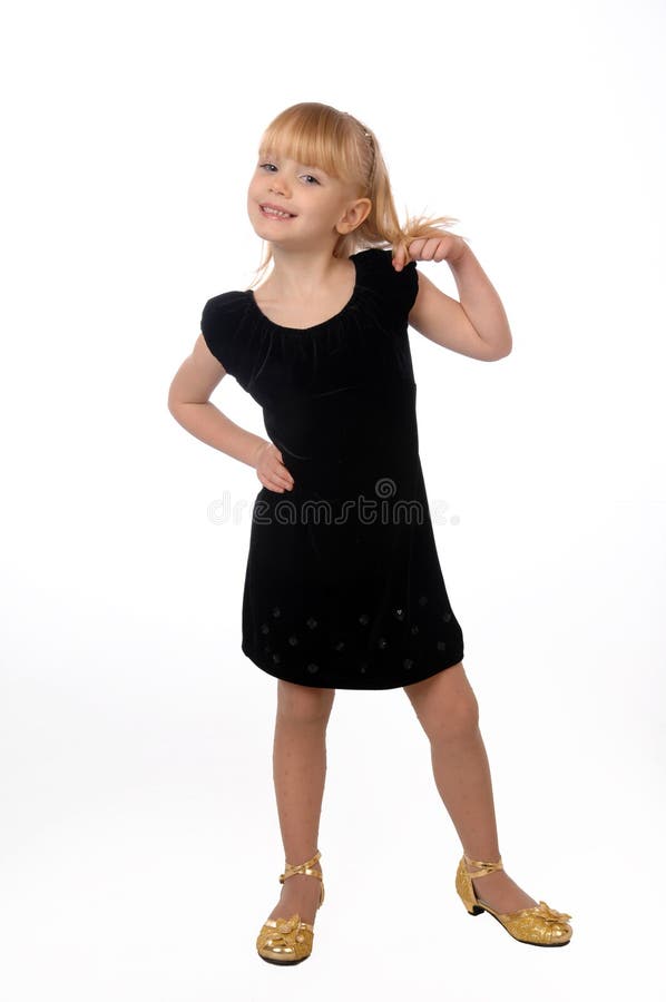 Meisje in de fotostudio royalty-vrije stock afbeelding