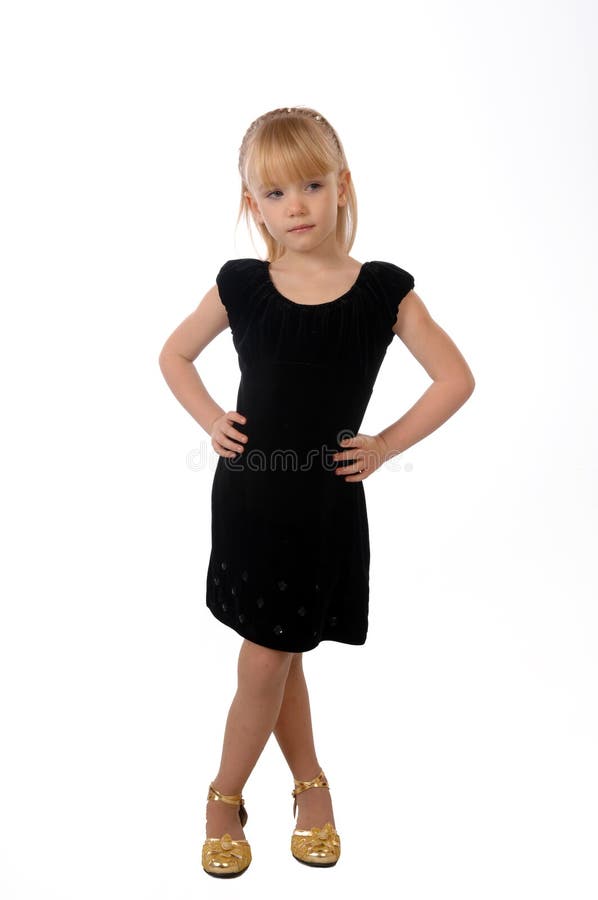 Meisje in de fotostudio stock foto's