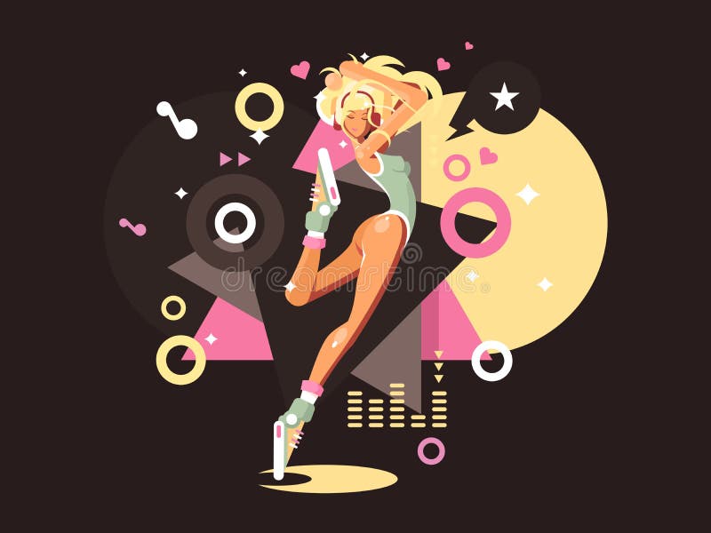 Meisje danst in een club vector illustratie