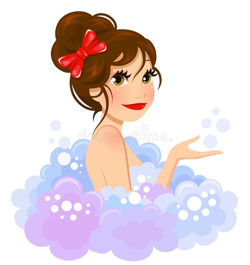 Meisje in een bad vector illustratie Meisje in een bad vector illustratie