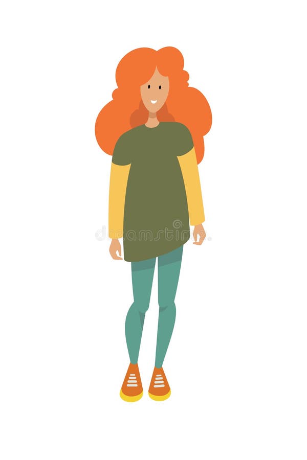 Meisje met helder rood haar vector illustratie Meisje met helder rood haar vector illustratie