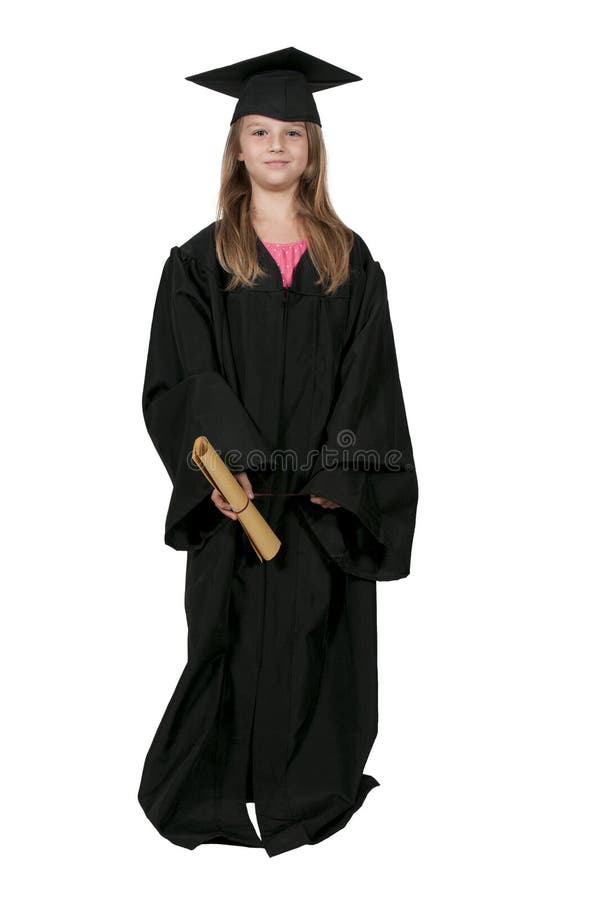 Meisjegediplomeerde stock fotografie Meisjegediplomeerde stock fotografie