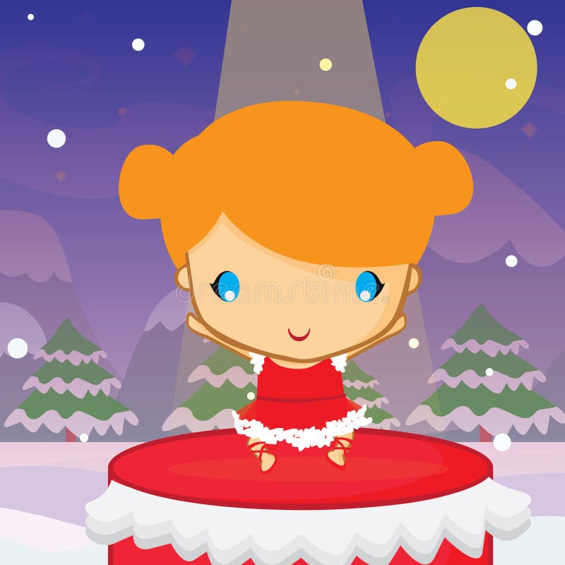 Meisjesdansen. vectorillustratie-decoratief ontwerp stock illustratie