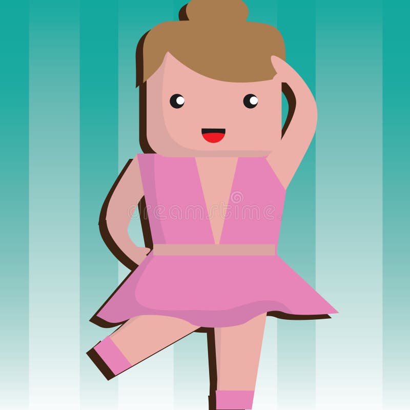 Meisjesdansen. vectorillustratie-decoratief ontwerp stock illustratie