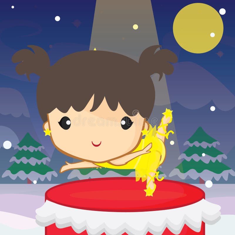 Meisjesdansen. vectorillustratie-decoratief ontwerp royalty-vrije illustratie