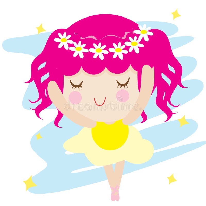 Meisjesdansen. vectorillustratie-decoratief ontwerp royalty-vrije illustratie