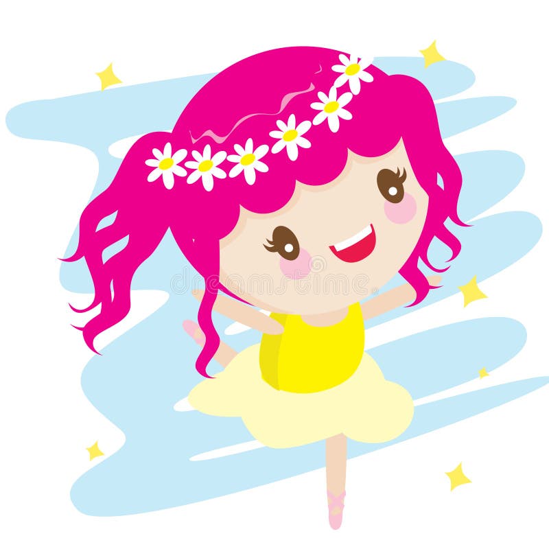 Meisjesdansen. vectorillustratie-decoratief ontwerp royalty-vrije illustratie