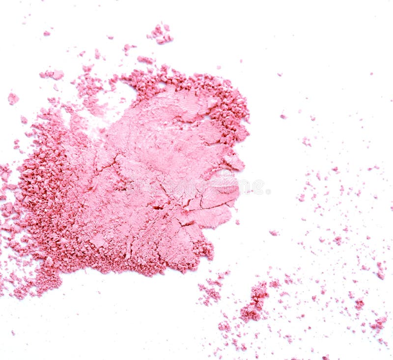 Makeup cheeks and eye. Pink Cosmetic powder on white background. Makeup cheeks and eye. Pink Cosmetic powder on white background.