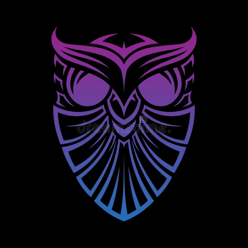 Mejor de la mejor línea gráfica creativa diseño del búho del escudo de concepto tribal del vector de la tecnología de la plantill stock de ilustración Mejor de la mejor línea gráfica creativa diseño del búho del escudo de concepto tribal del vector de la tecnología de la plantill stock de ilustración