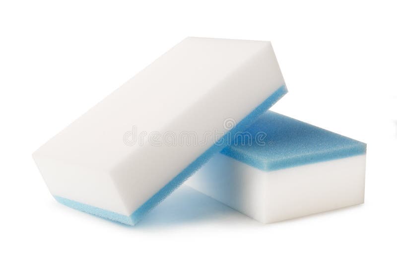 Melamine sponges isolated on white background. Melamine sponges isolated on white background